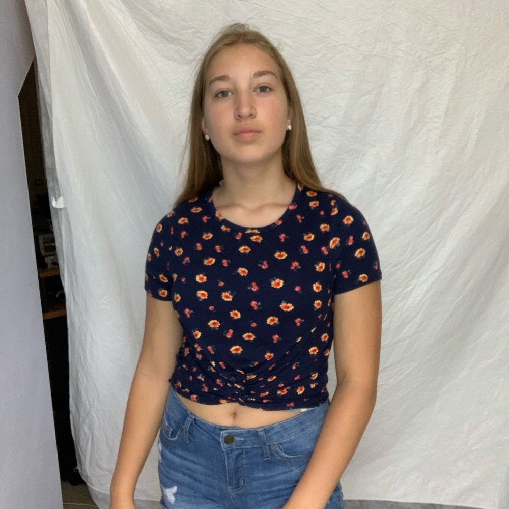 Flower designed crop top